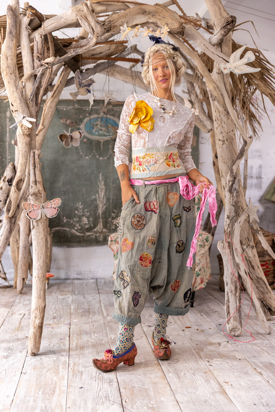 Embroidered Patch Joni Trousers