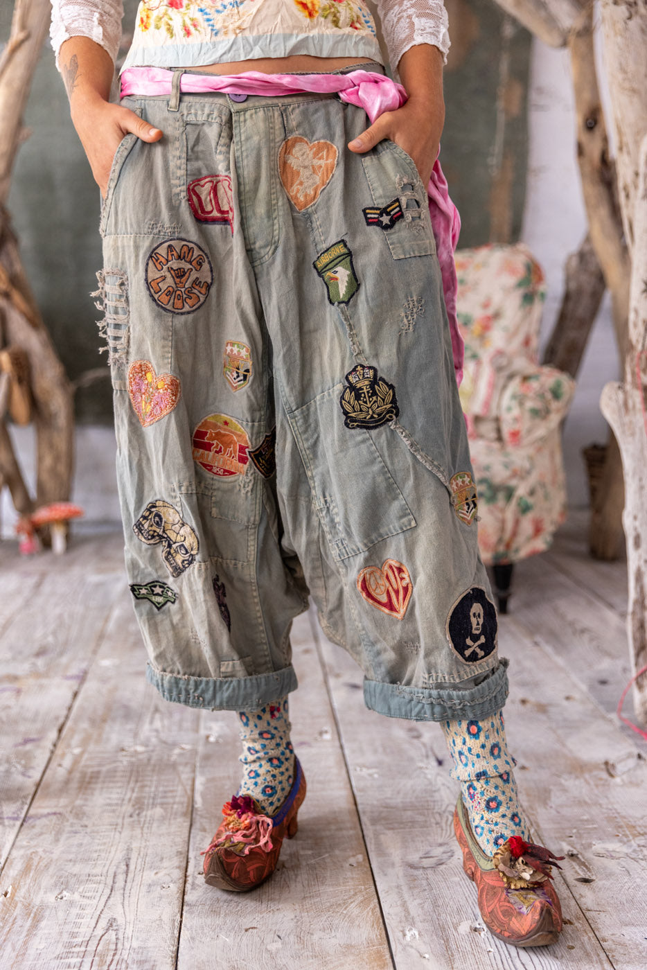 Embroidered Patch Joni Trousers