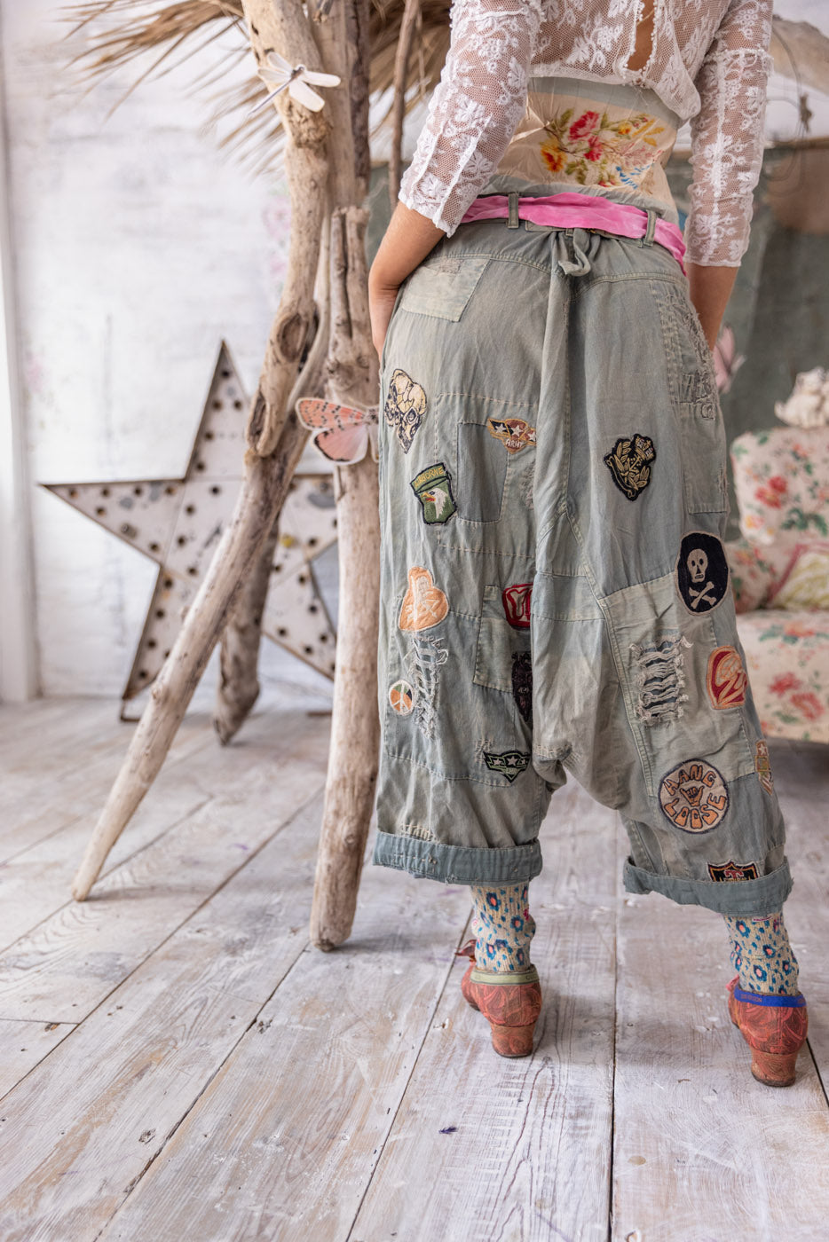Embroidered Patch Joni Trousers